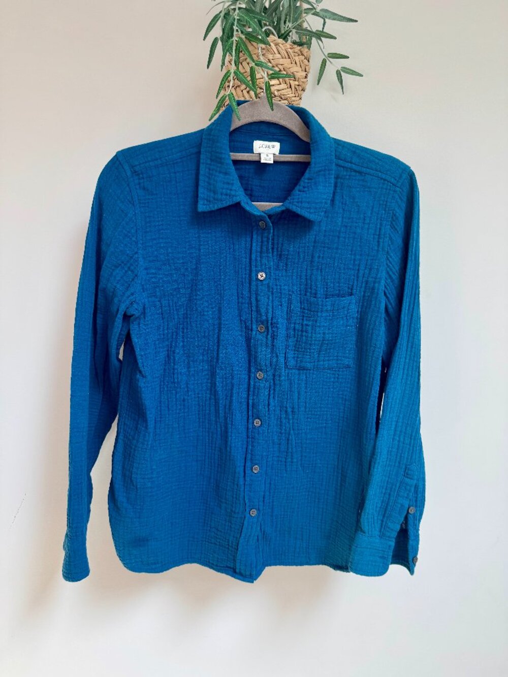 J Crew Double Gauze Shirt, Blue, Sz S